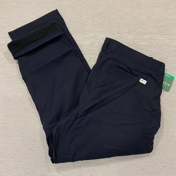 Orvis Fleece Lined Tech Pants Mens 38 x 30 Black Water Repellent Insulated - Picture 1 of 16
